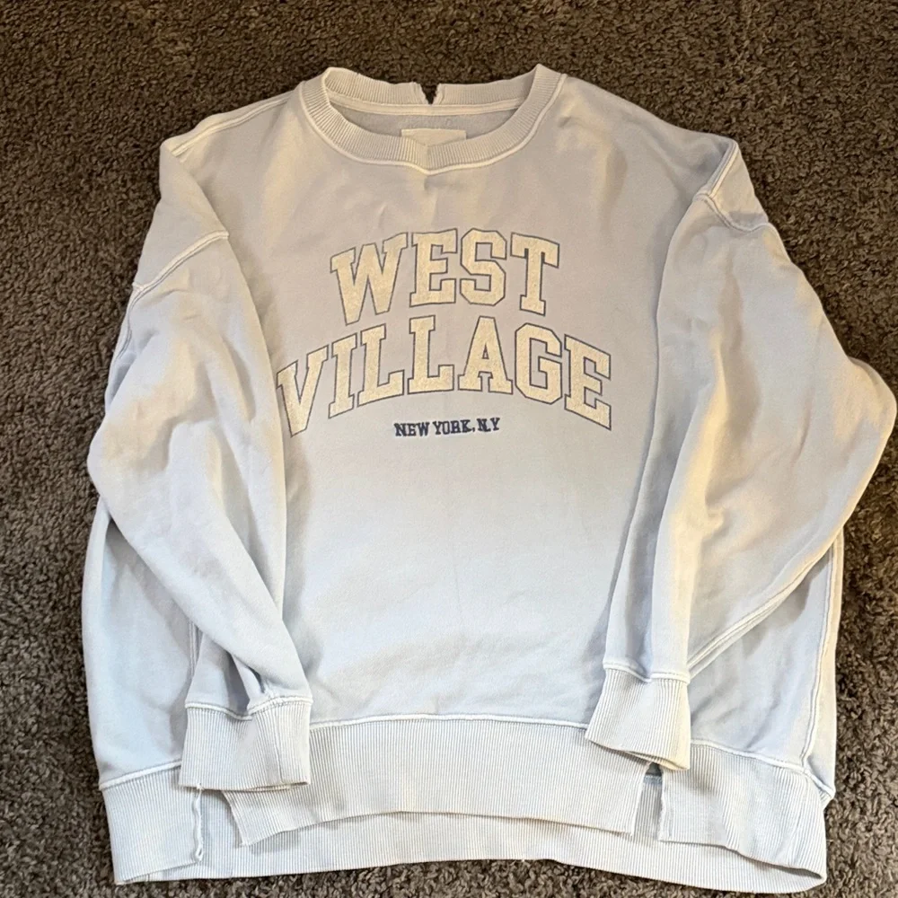 Aerie Light Blue Graphic Sweatshirt - Picture 1 of 4
